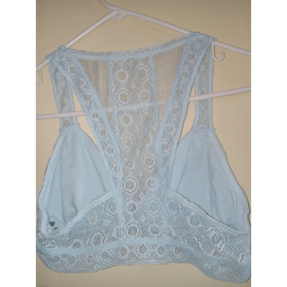 Aerie Women's Bralette Medium Blue‎ Lace No Pads S M Lace Rackerback